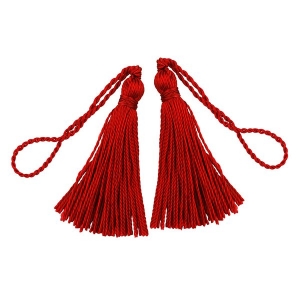 Vivaldi - Ribtex - Tassels 5cm Red 4pcs